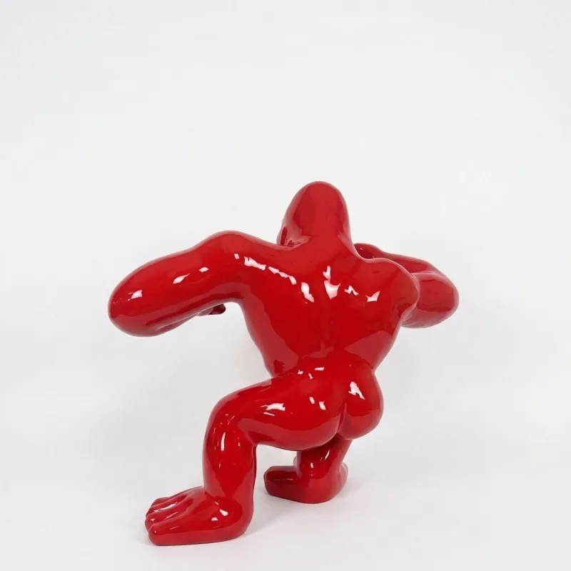 Rote Gorilla-Skulptur, Rückansicht